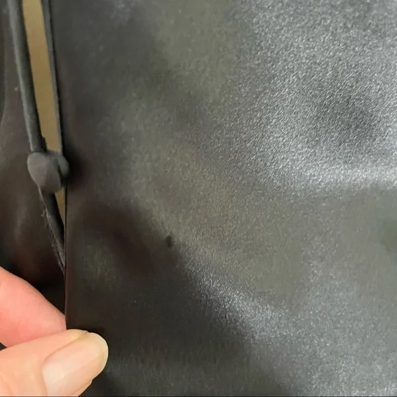 Vintage Victorias Secret Nighty Body Suit Silky Plunge Covered Button Black - Picture 13 of 15